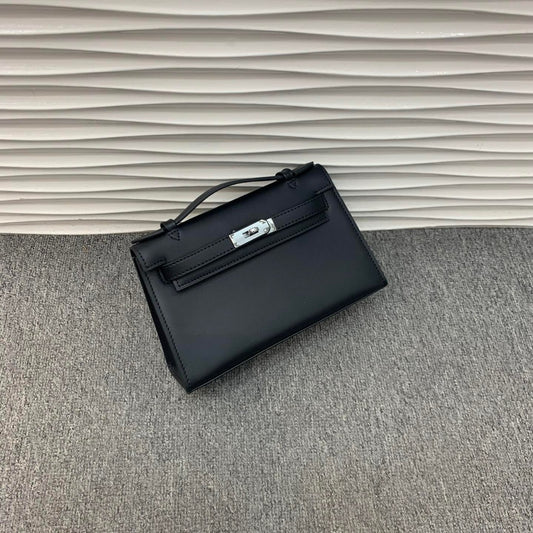 腋下凯莉包手掌纹真皮女包2024新款欧美时尚高级感单肩斜挎法棍包