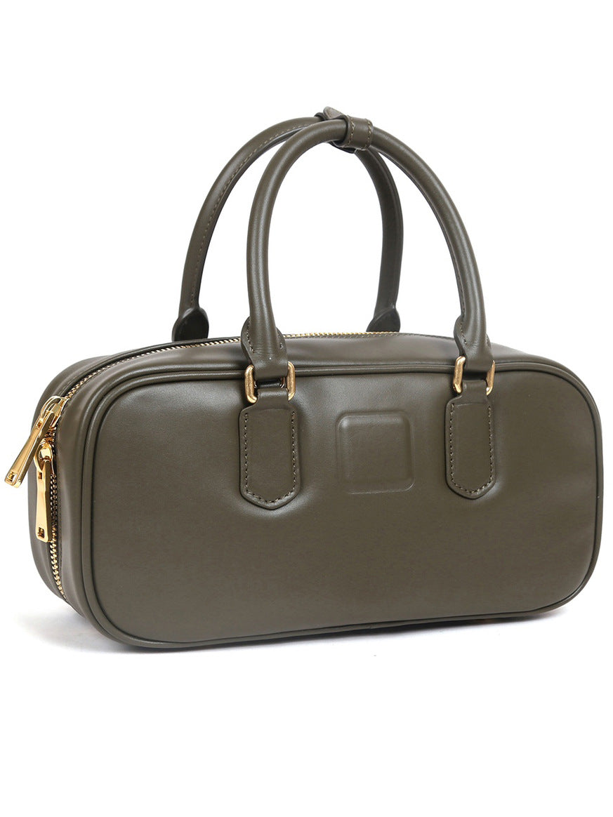 新款ins时尚款保龄球包枕头包百搭横款手提包波士顿包单肩斜挎包