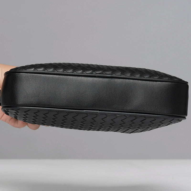 X&BV单肩包男真皮休闲商务时尚小背包潮男编织迷你男士斜挎包百搭