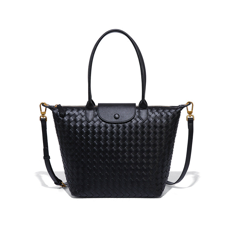 手工编织大号龙襄饺子包高级感气质手提女包百搭斜挎大容量单肩包