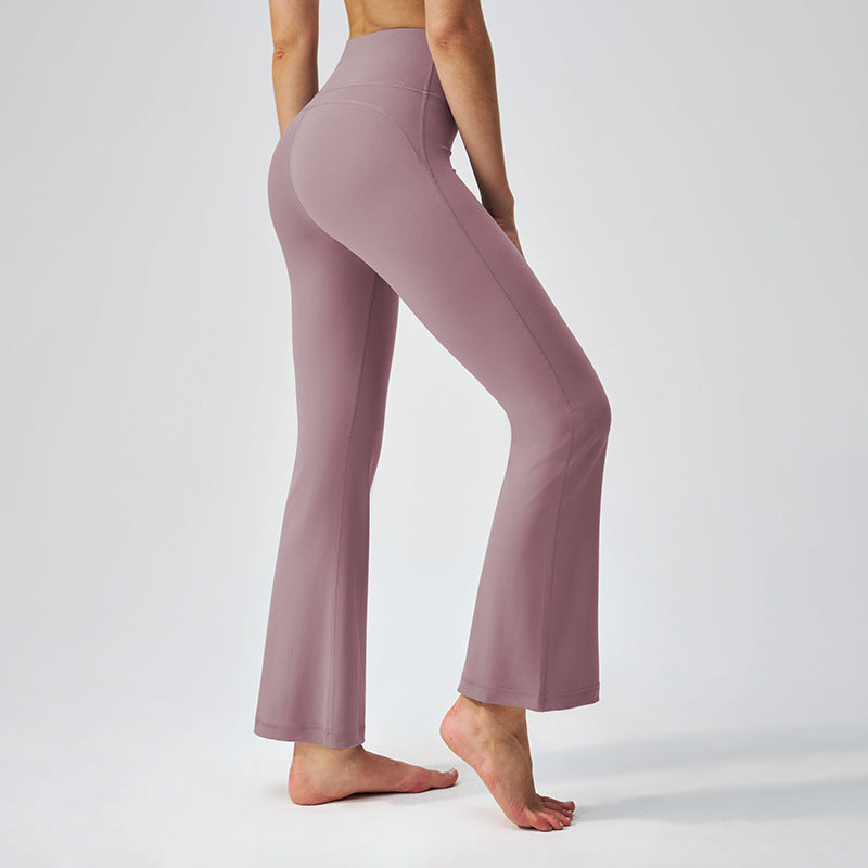 女士超高腰喇叭裤裸感提臀健身裤运动紧身长裤透气速干lulu瑜伽裤