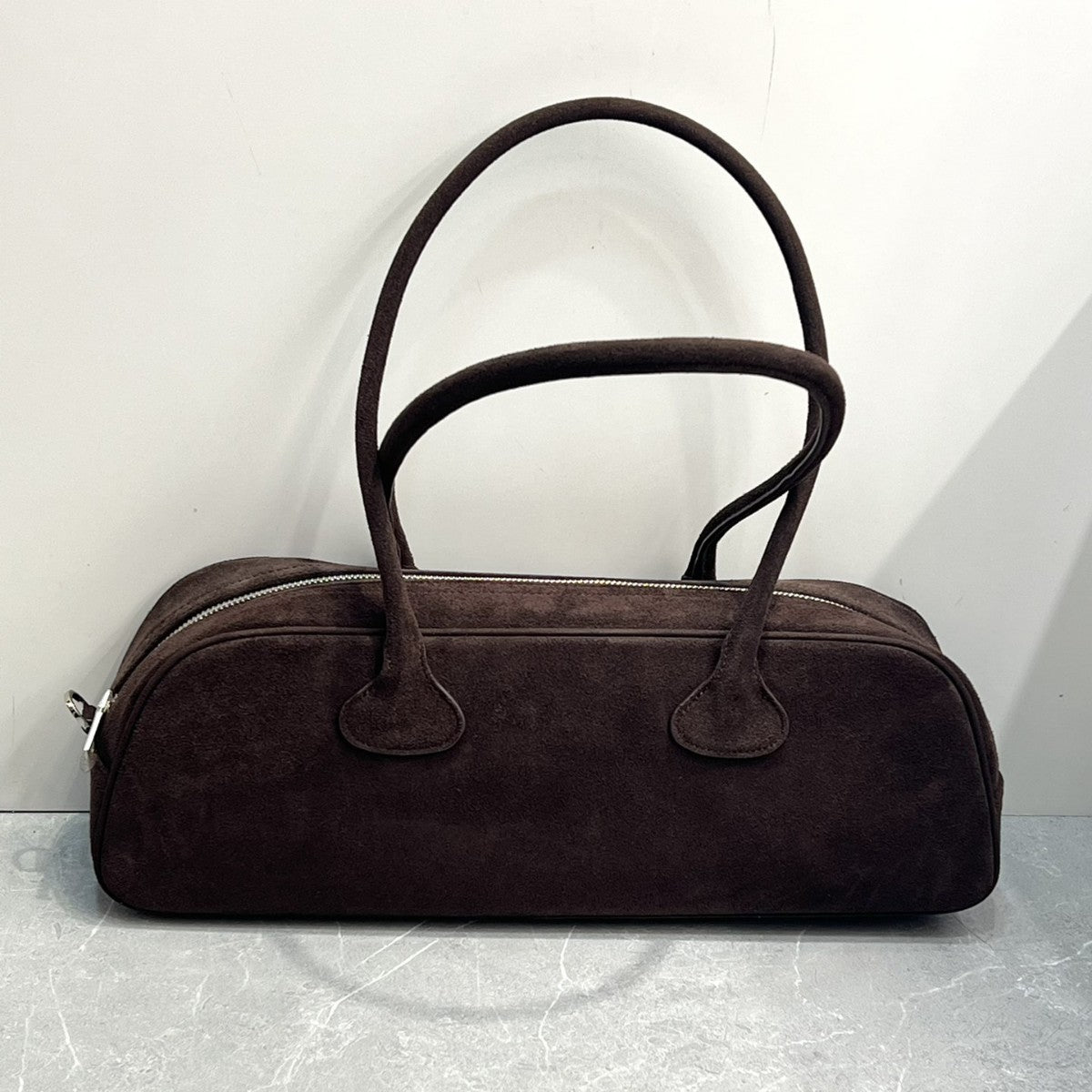 韩国包小姐 手提包复古鹿皮绒拉链式腋下单肩包高级感波士顿包秋