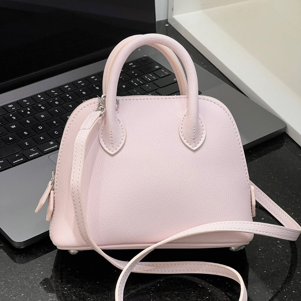 头层牛皮纯皮经典百搭时尚迷你手提小包贝壳包真皮单肩斜挎手机包