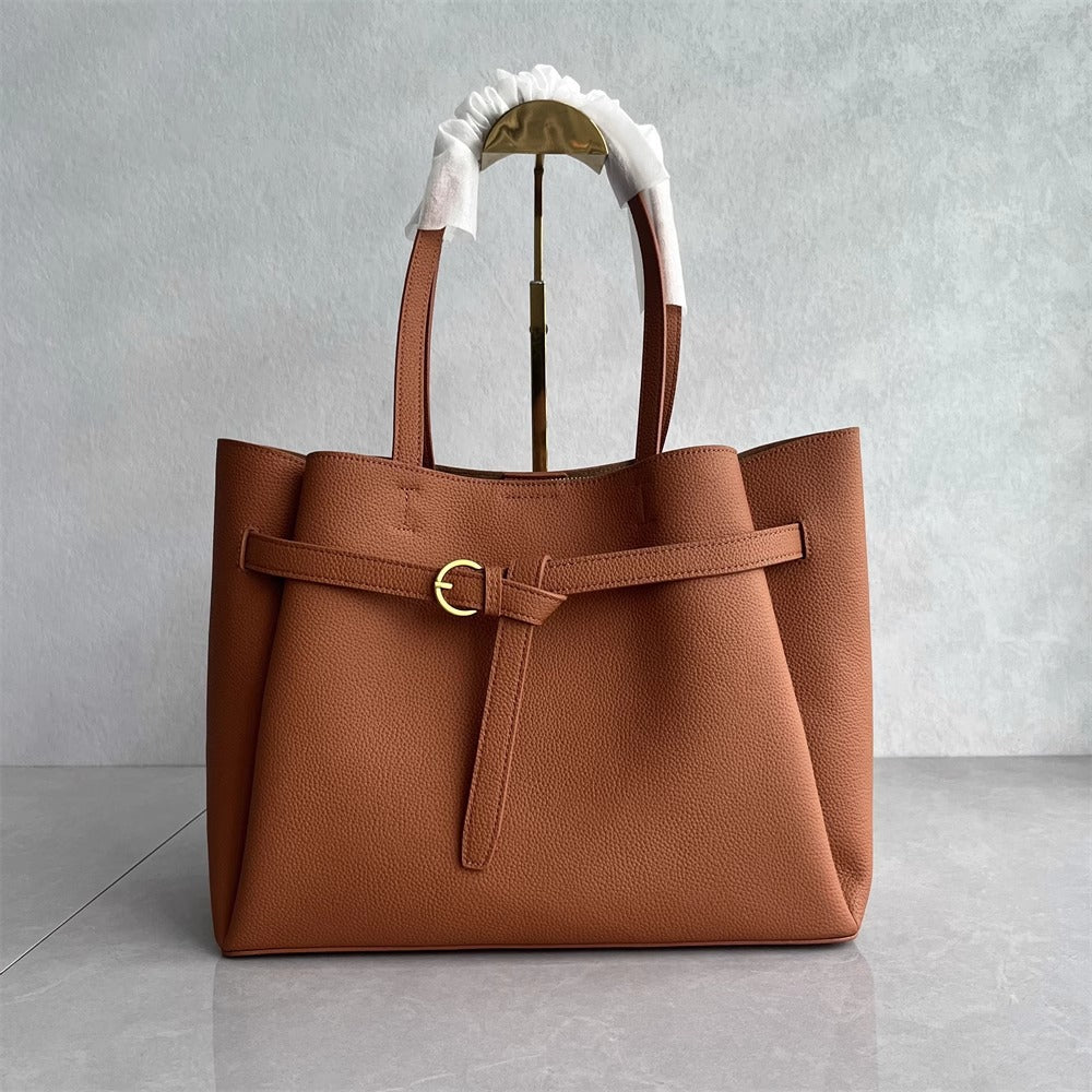 2025新款高品质牛皮托特包潮流时尚高级感大容量通勤单肩斜挎女包