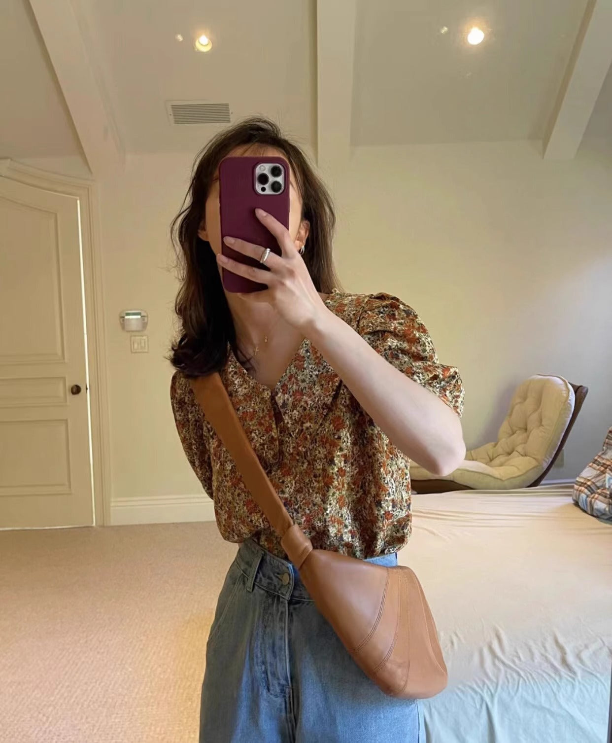 中号牛角包可颂包中性大容量慵懒流浪包斜挎包 直播一件代发批发