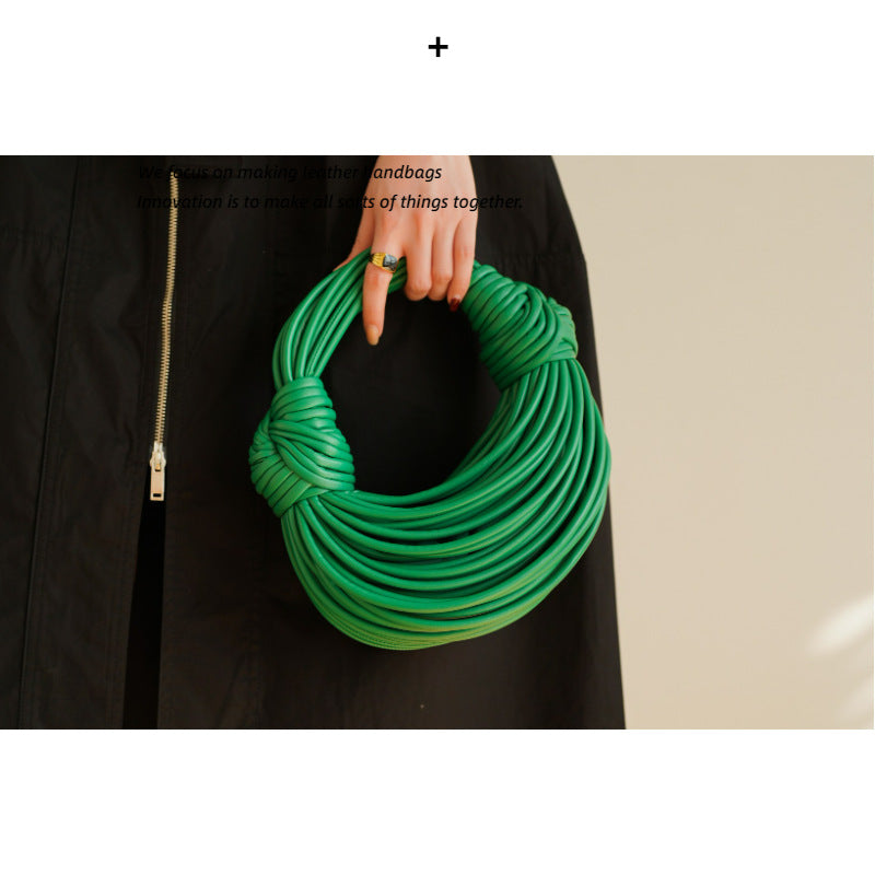 面条包手工编织绳结包小众设计打结拉面包面条包饺子云朵手提手拎