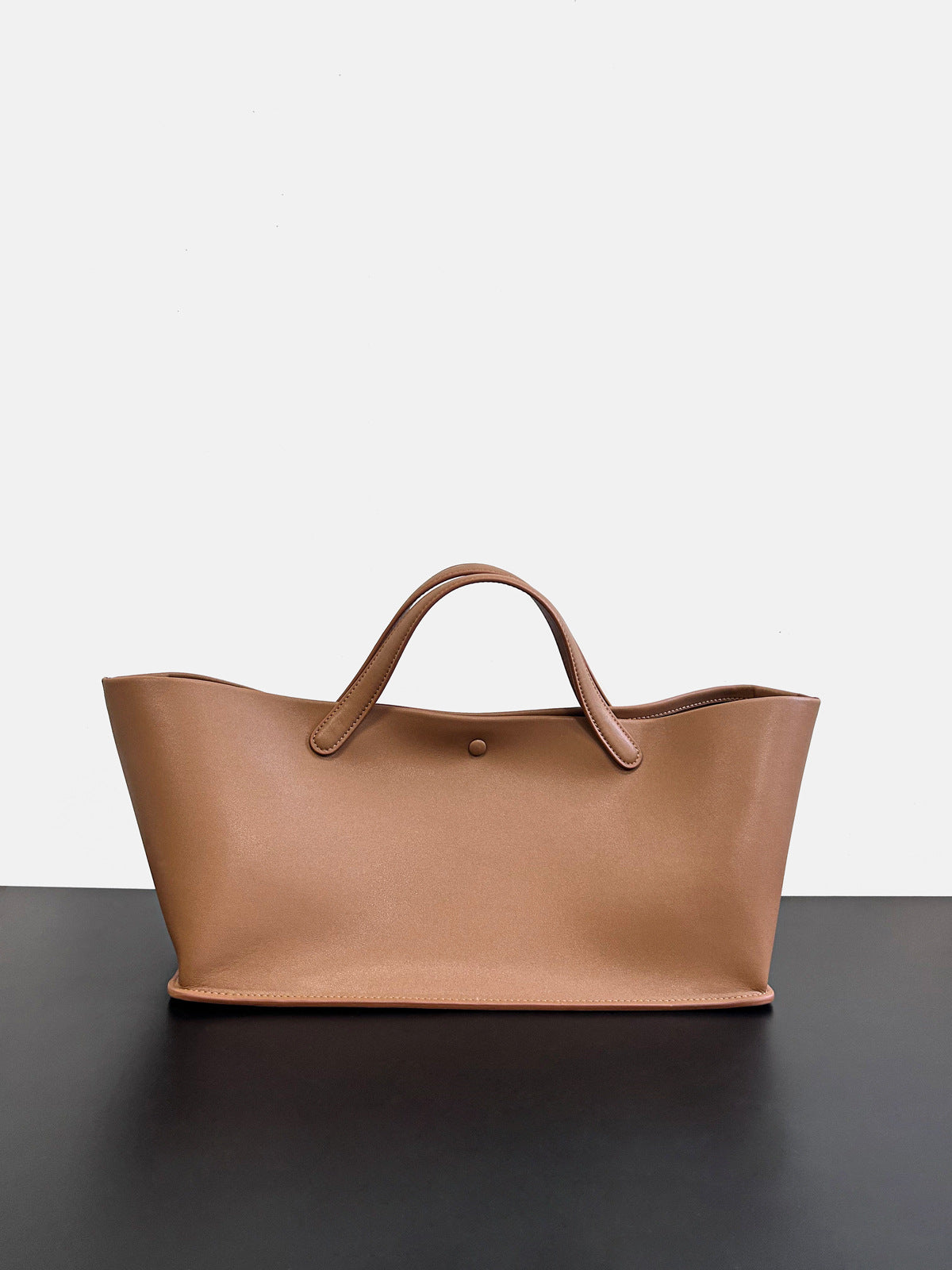 2024新款极简风手提包牛皮通勤大容量托特包轻奢高级感女包包