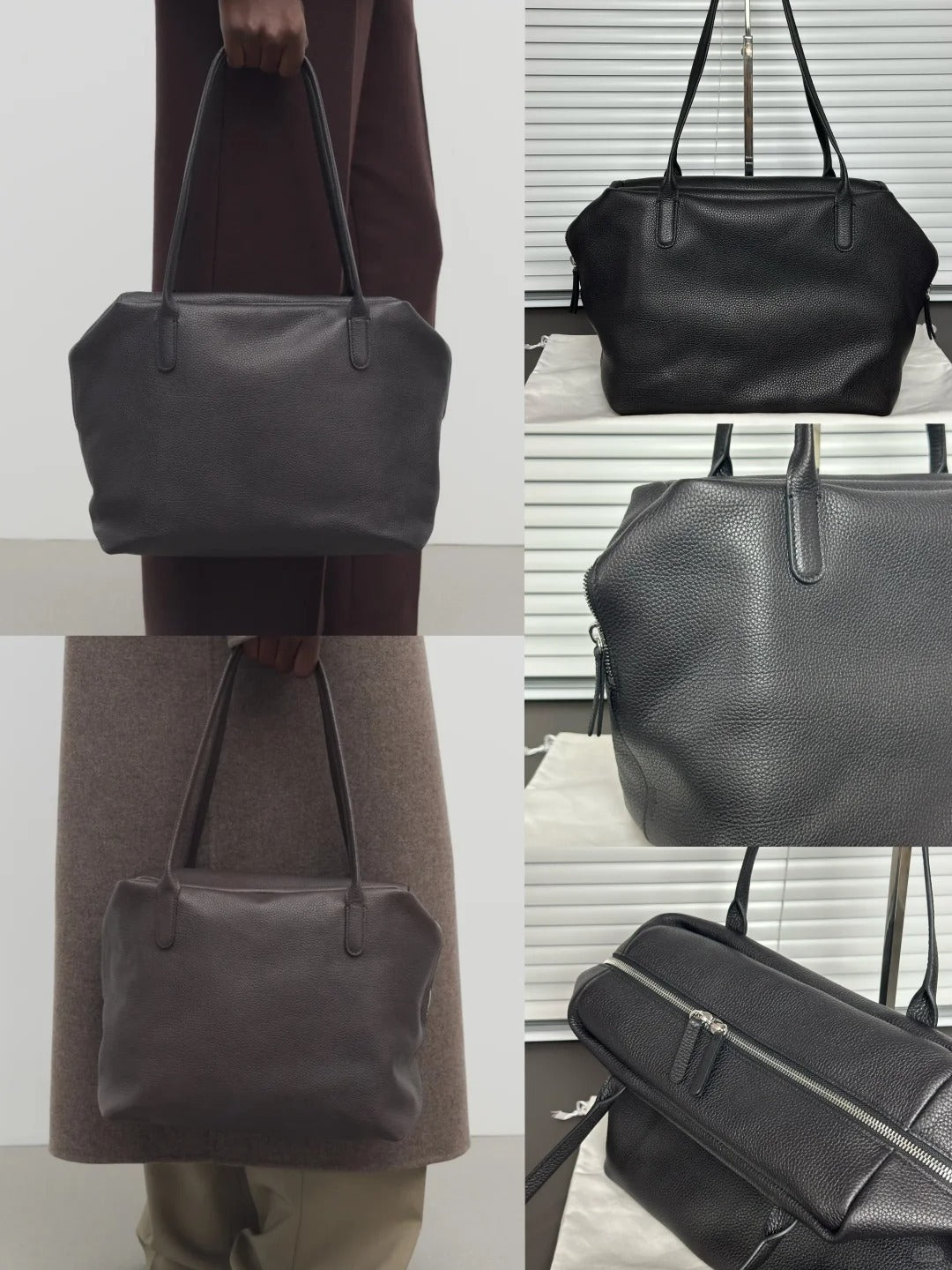 ROW新品Henri手提公文包托特包女大容量通勤真皮质感单肩腋下包