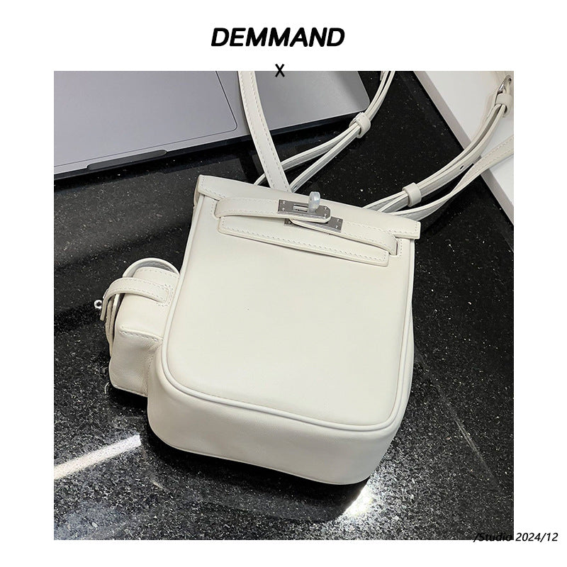 黑色凯莉双肩包包女式2024新款轻奢小众高级感旅游通勤背包秋冬季