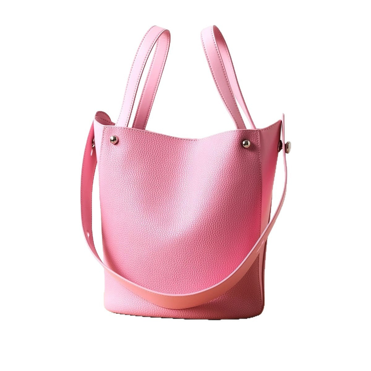 出口女包外贸尾单简约百搭款时尚休闲斜挎真皮水桶包腋下包子母包