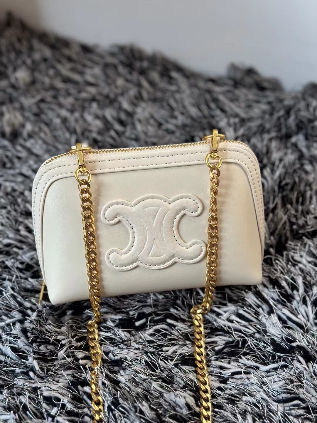 2024年新款复古凯旋门贝壳包迷你老花链条小包化妆包单肩包女斜挎