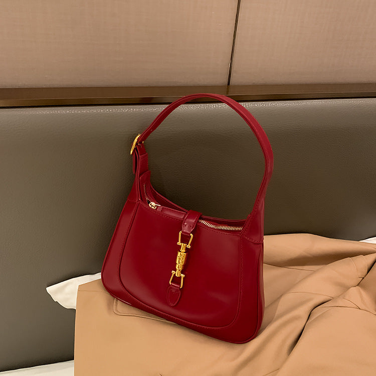 大牌高级法式时尚红色包包2023新款婚女包小包斜挎单肩手提腋下包