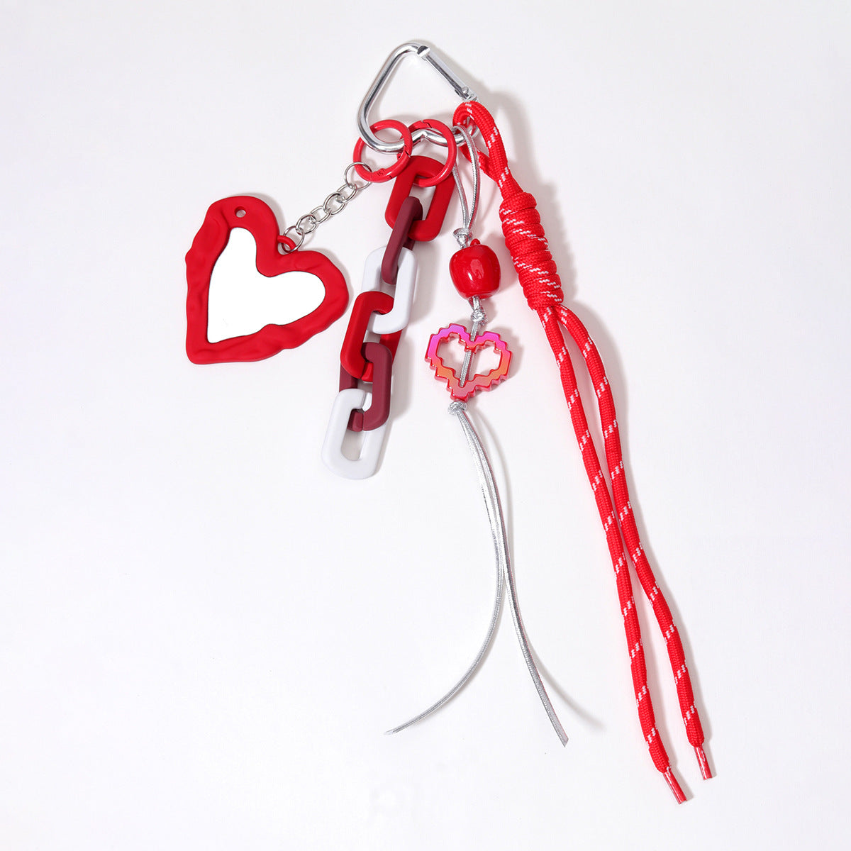 企业文化礼品磨砂亚克力链条镜子挂件苹果串珠桃心亚克力包包挂件