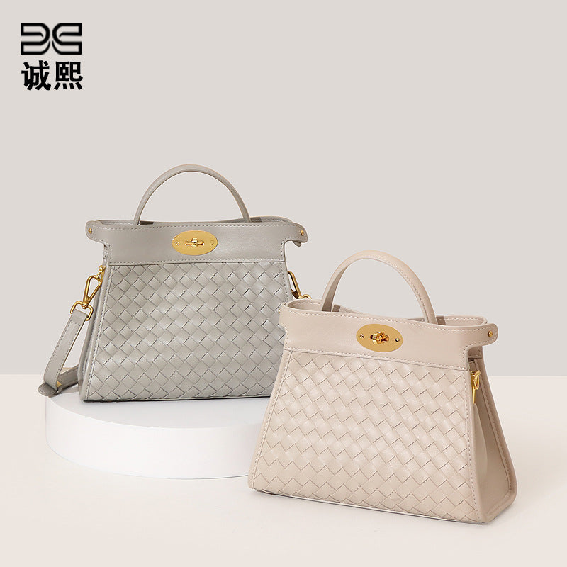 质感潮流手提包时尚编织包包高级感精致斜挎包韩版女士简约单肩包