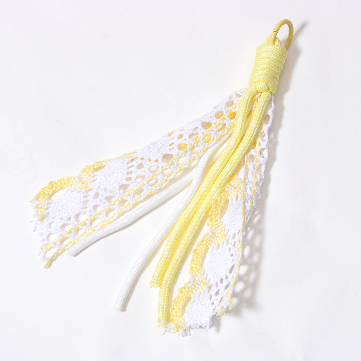 新款欧美波西米亚风涤纶纯手工编织钥匙扣包包挂件批发跨境亚马逊