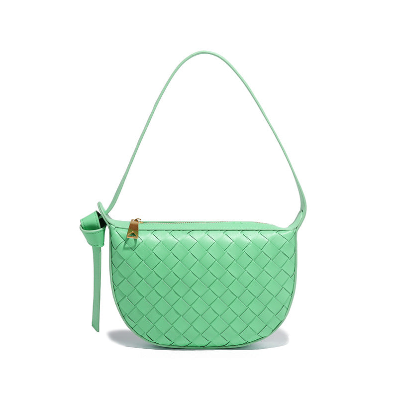 工厂现货批发编织女包高级感马鞍包手提单肩腋下包时尚小众半月包