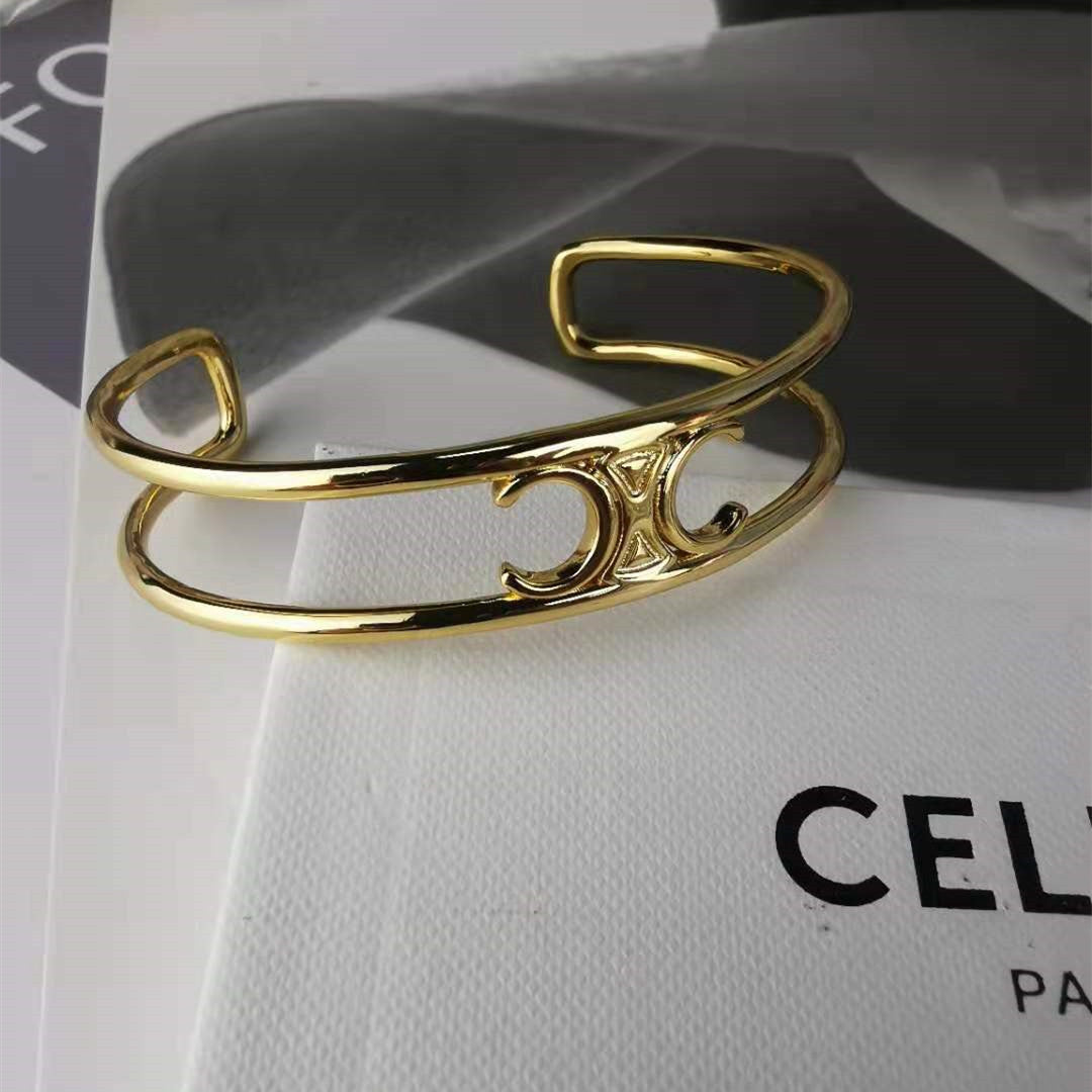 赛家复古凯旋门celi风手镯戒指法式高级感气质简约可调节手环女