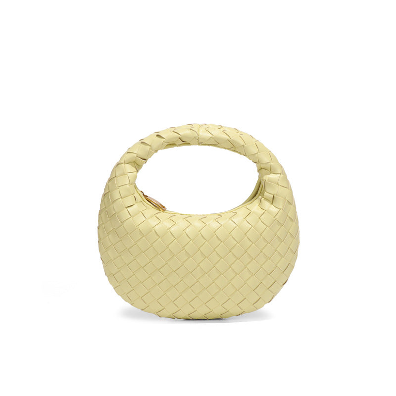 跨境简约时尚手拎饺子包简约手工编织女包工厂批发外贸单肩斜挎包