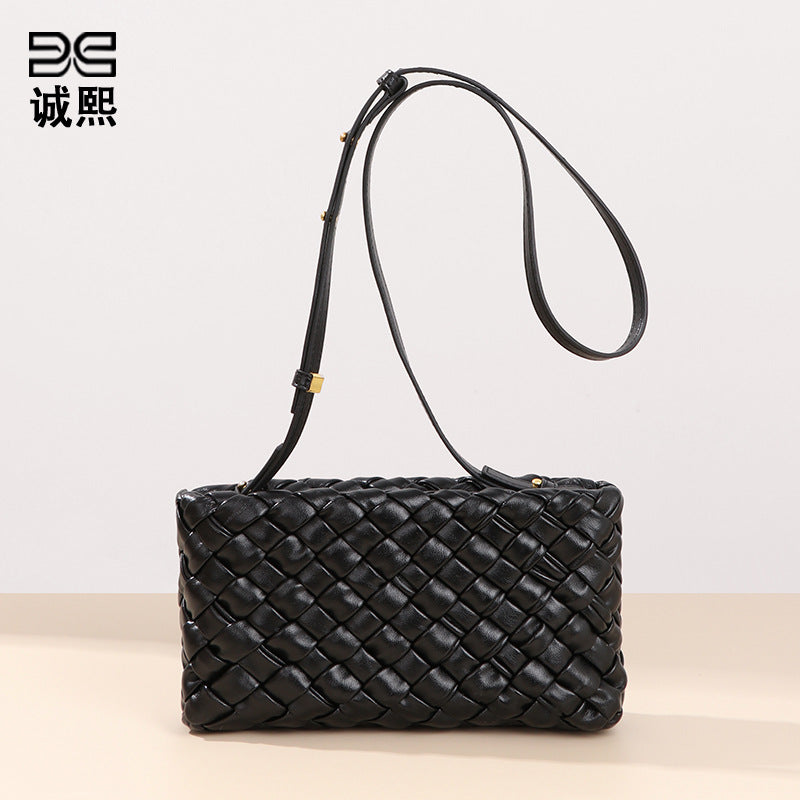 高级感小方包bags洋气单肩小包时尚百搭手机包简约编织精致斜挎包