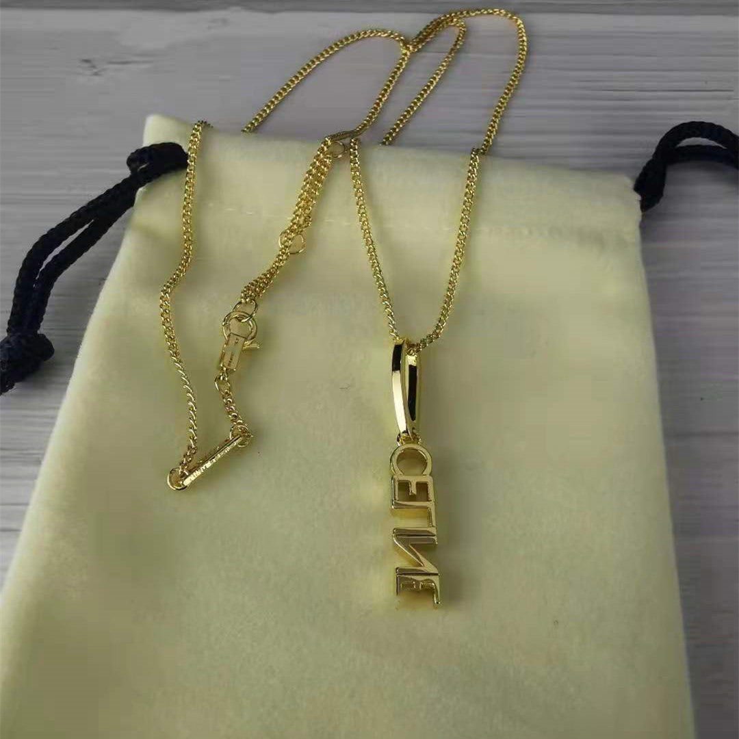 赛家2021新款字母项链女锁骨链精致感简约甜美气质CELI字母锁骨链