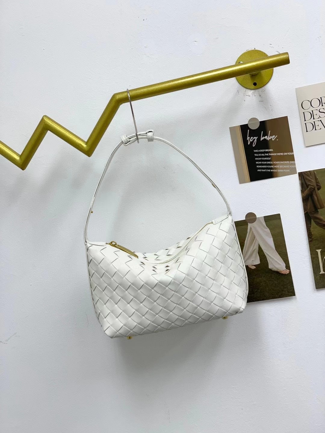 女士包包2023新款秋冬时尚简约休闲饭盒包手提编织女包单肩腋下包