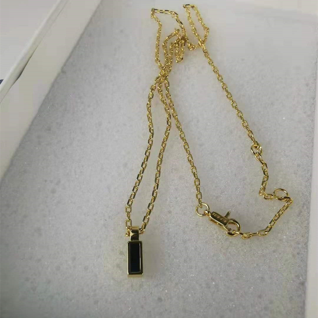 赛家2021新款方块锁骨链冷淡风高级感设计百搭吊坠简约叠戴项链女