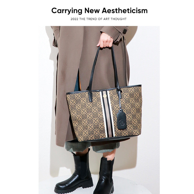 跨境大容量包包2025新款轻奢女包单肩子母包通勤百搭高级感托特包