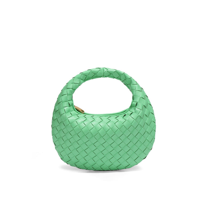 跨境简约时尚手拎饺子包简约手工编织女包工厂批发外贸单肩斜挎包