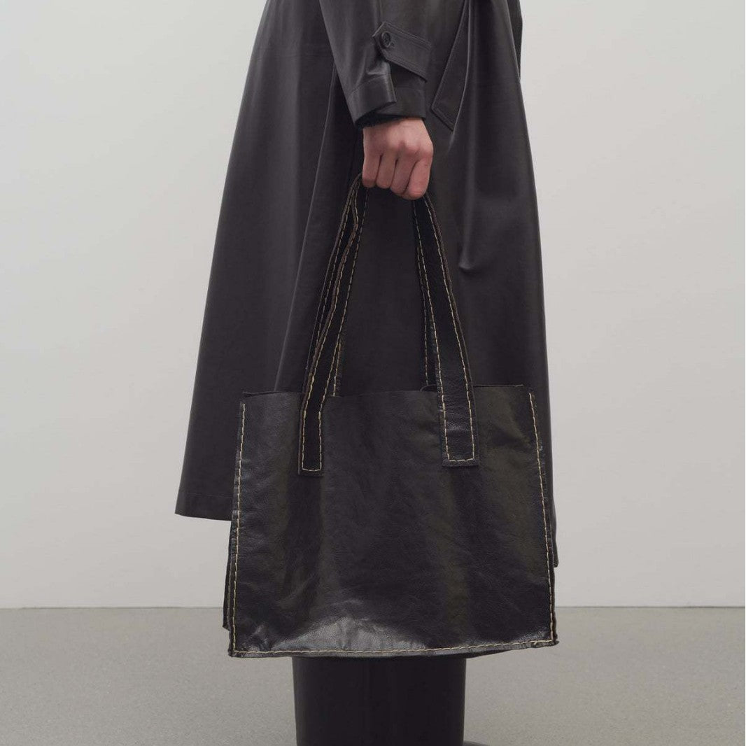 疯马皮复古牛皮手提包女士竖款2025平板电脑包真皮购物包托特女包