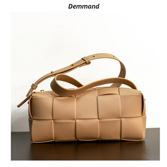 腰包真皮女包编织包包2022新款单肩斜挎胸包女简约时尚轻奢