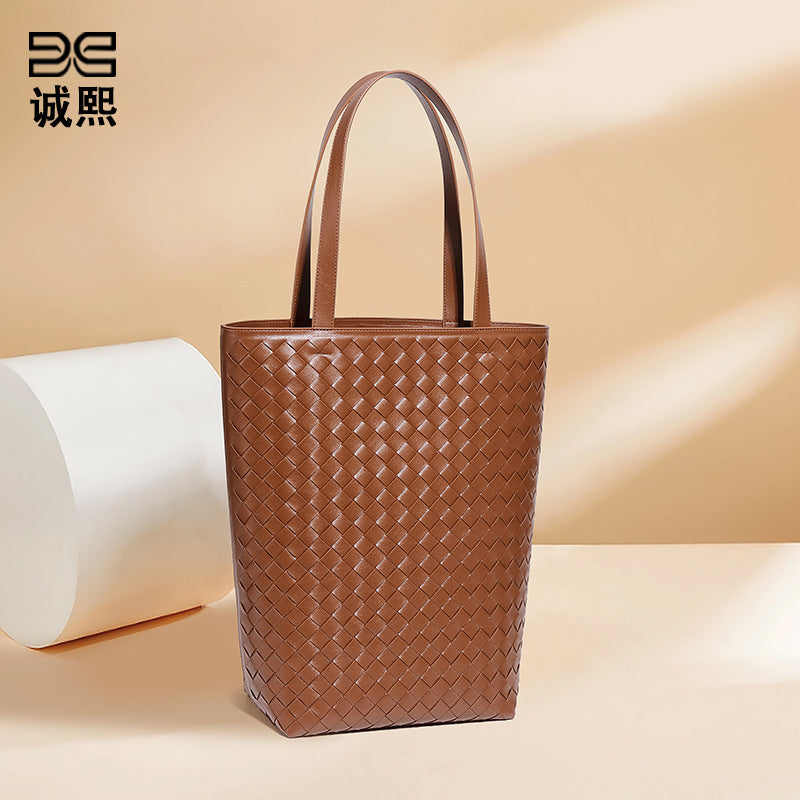 欧美潮流定制手工编织包包复古单肩托特包大容量手提包百搭子母包