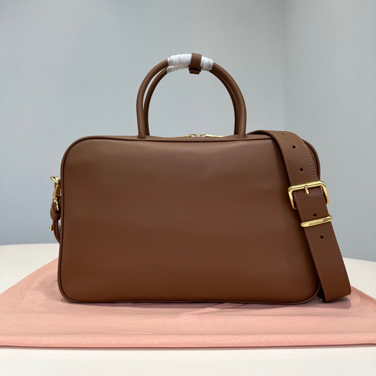 旅行包复古做旧公文包大容量通勤电脑包单肩斜挎真皮保龄球女包