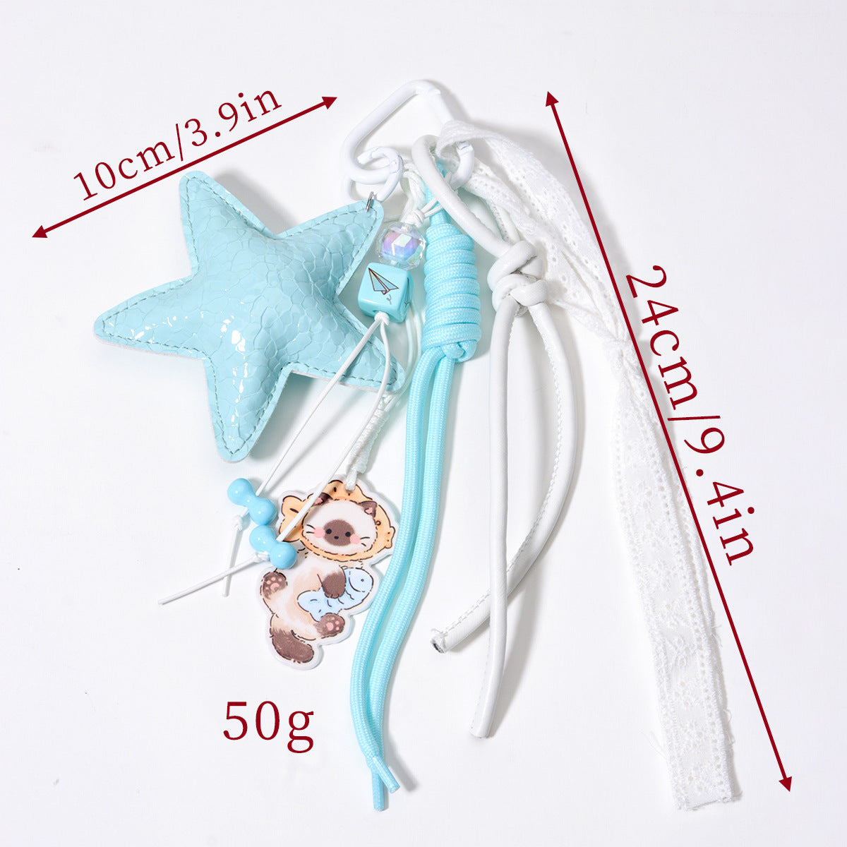 阿乌美工厂立体压花皮革大五角星串珠包挂高级感桃心包包挂饰现货