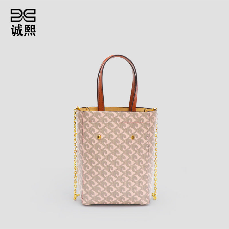 时尚简约轻奢女士手提单肩斜挎包质感潮休闲狗牙女款大容量托特包