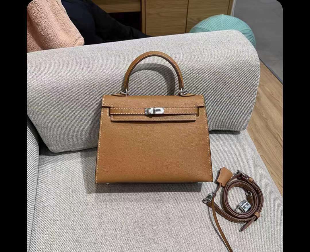 手提包新款2024潮流时尚百搭凯利包质感手掌纹手机包单肩斜挎包女