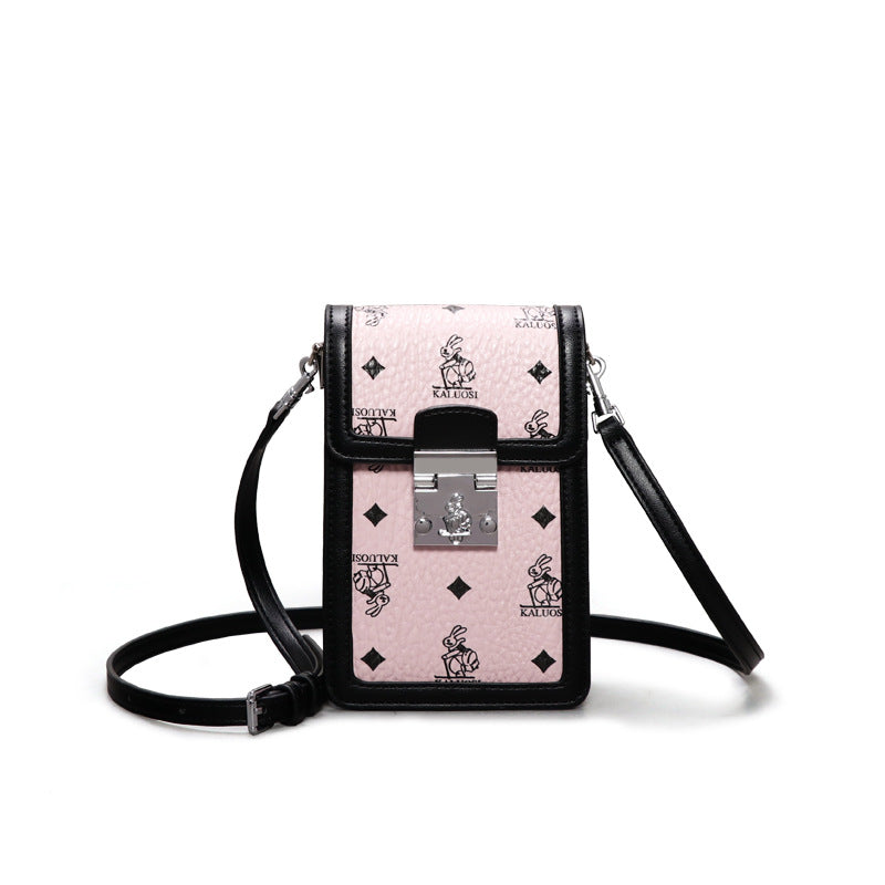 新款兔兔小巧轻便竖款手机包休闲潮流印花女包简约单肩斜挎零钱包