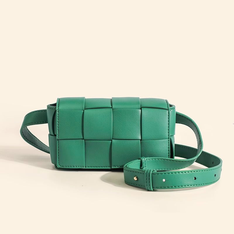 女包时尚百搭2023新款潮夏季休闲编织包运动单肩斜挎包真皮小方包