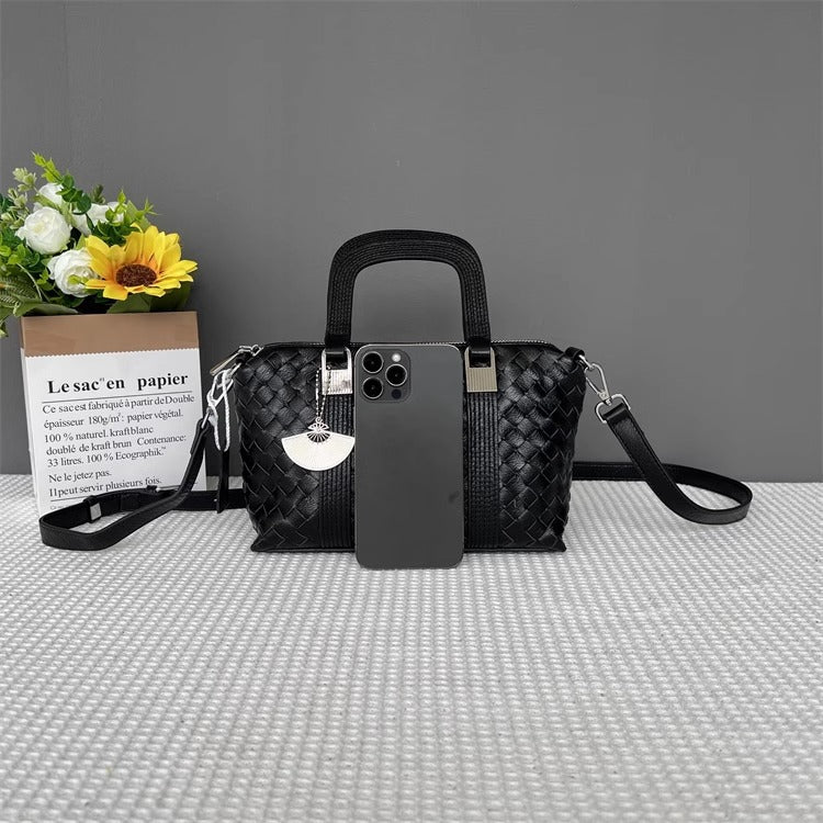 真皮手工编织女包外贸批发ins潮高级质感小众时尚手提单肩斜挎包