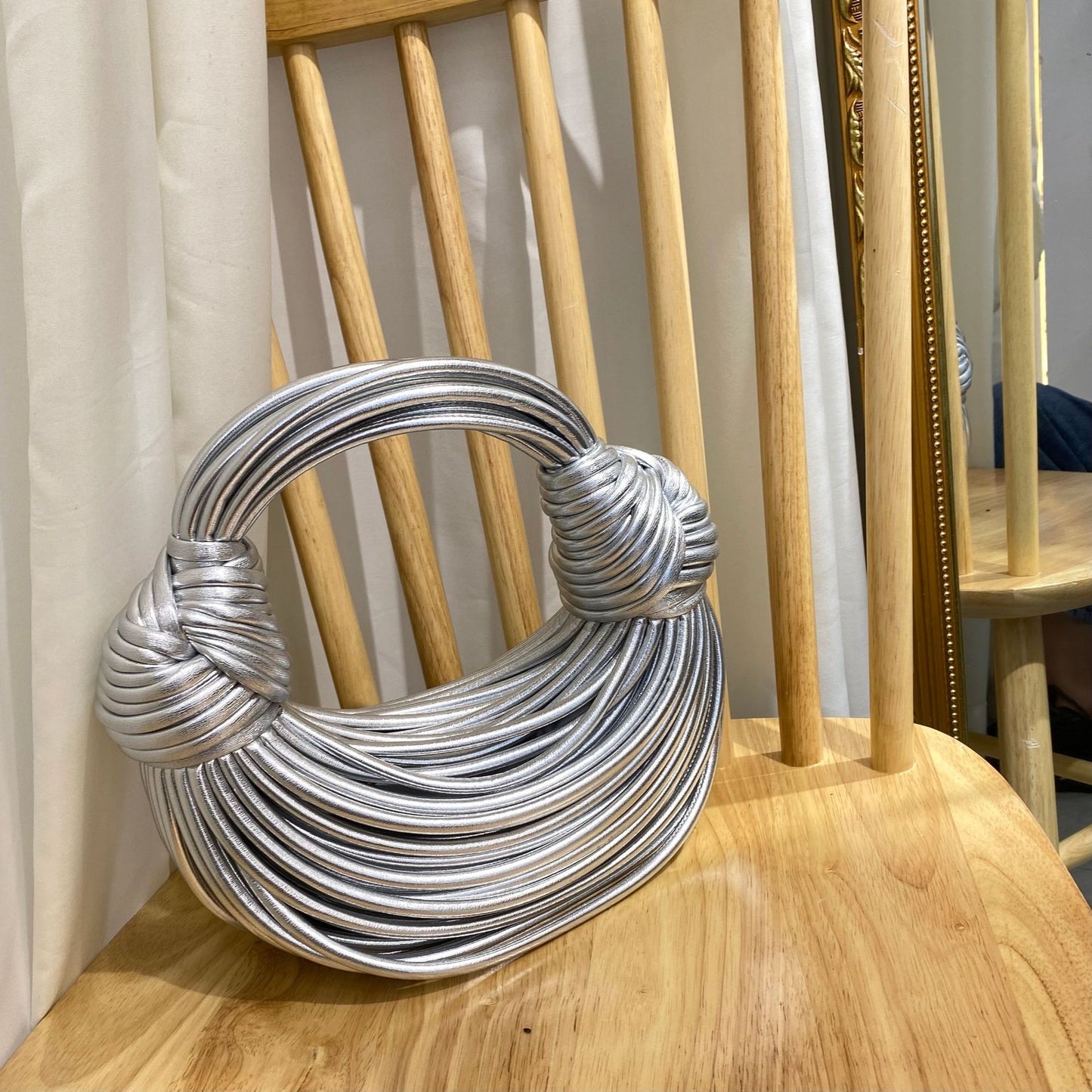 面条包手工编织绳结包小众设计打结拉面包面条包饺子云朵手提手拎