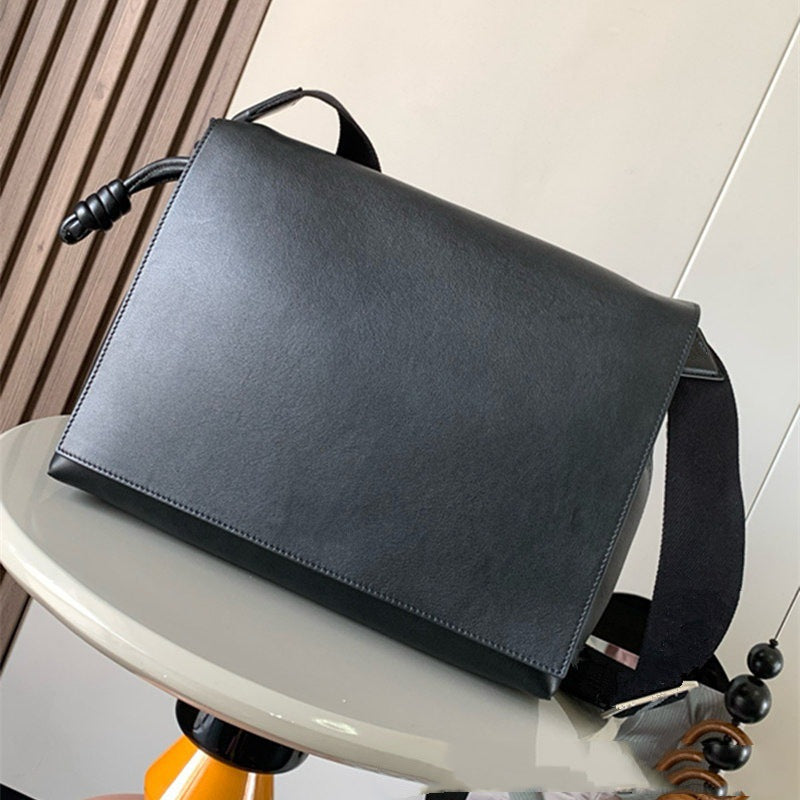 罗家 男女同款福袋邮差包斜挎ins通勤撞色大容量日常商务通勤实用