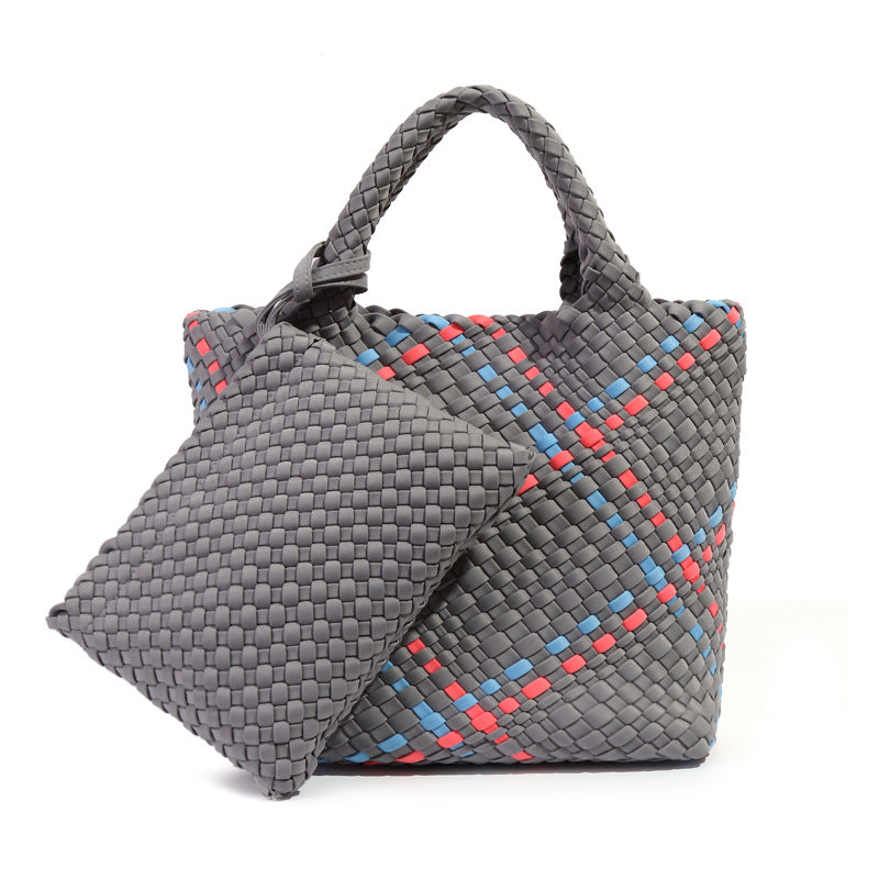 休闲大容量手工编织包复古网红同款手提托特包质感流行子母腋下包