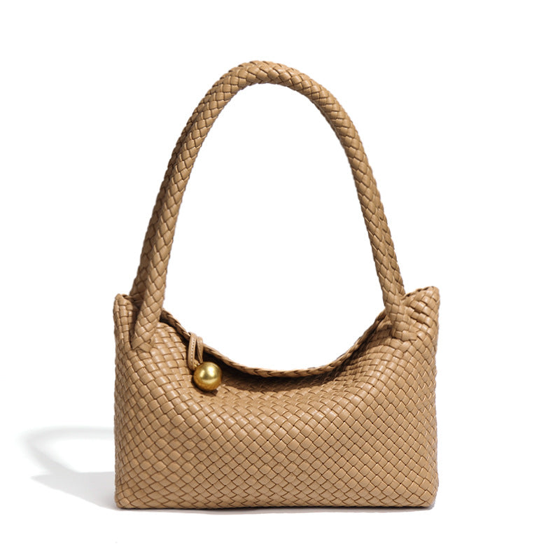 跨境时尚爆款手工编织包包女小众设计单肩腋下包高级感复古饭盒包