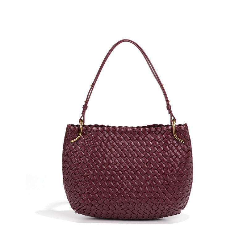 2024秋冬新款个性女包手工编织包大容量潮流单肩包质感时尚腋下包