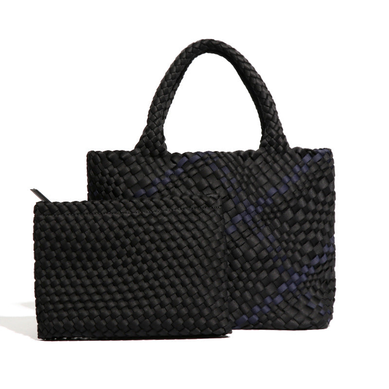 休闲大容量手工编织包复古网红同款手提托特包质感流行子母腋下包