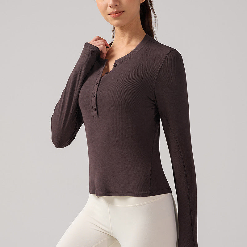 lulu瑜伽服长袖女透气速干抑菌修身t恤裸感亨利衫健身服运动上衣