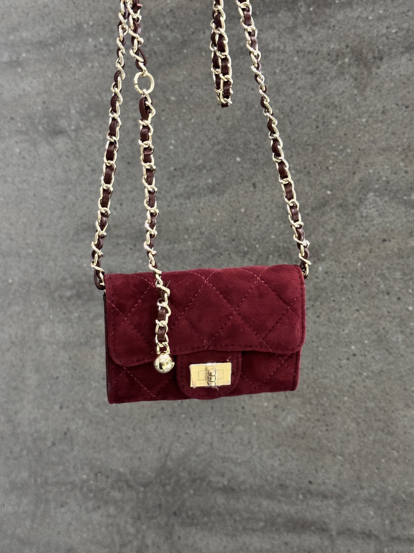 头层牛皮磨砂mini小方包卡包钱包腰包多功能菱格链条包迷你口红包