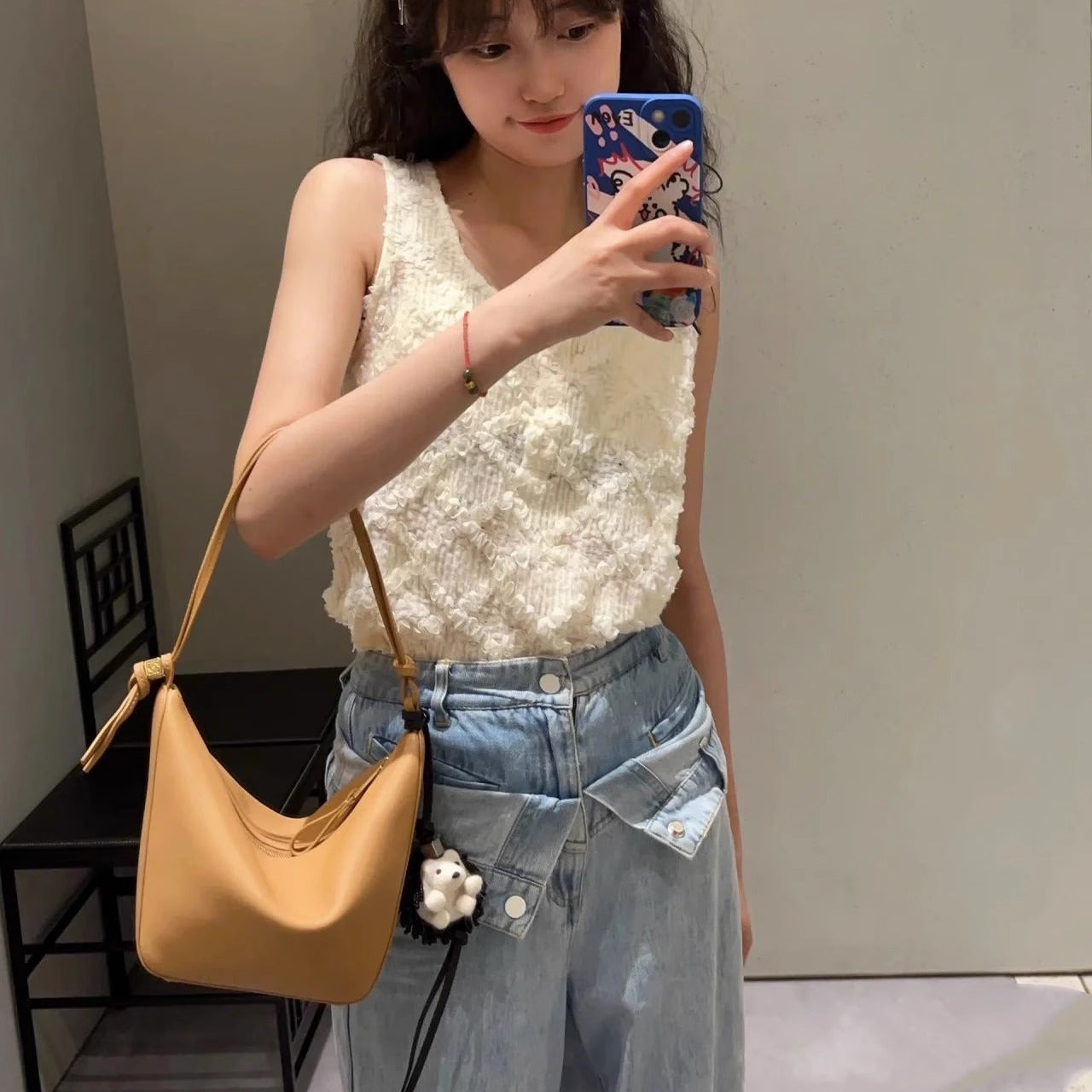 小众设计ins包包女高版 新款大容量单肩斜挎手提包时尚百搭吊床包