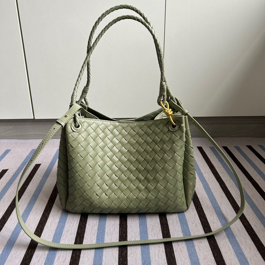 舒淇同款编织降落伞包包大容量通勤手拎托特包敞口拉绳妈咪子母袋