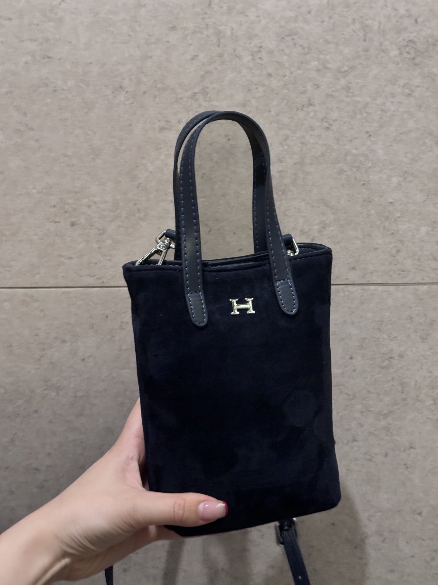 小众头层磨砂皮手机包麂皮绒面单肩斜挎包简约时尚女包轻便小包包