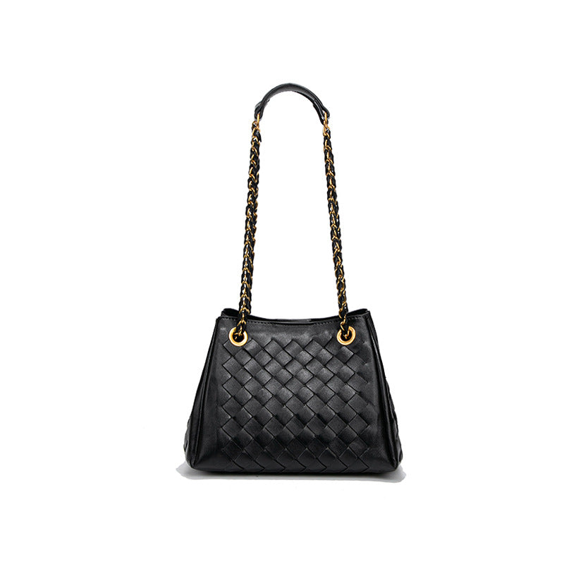 跨境新款降落伞编织女包链条高级感单肩斜跨腋下包子母手提水桶包